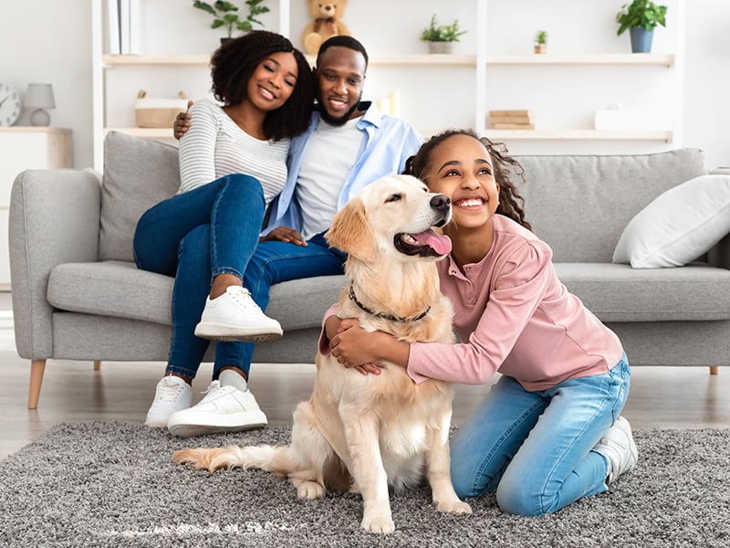 family and pet protected against fleas