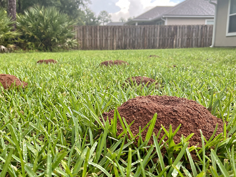 fire ant mounds in the grass