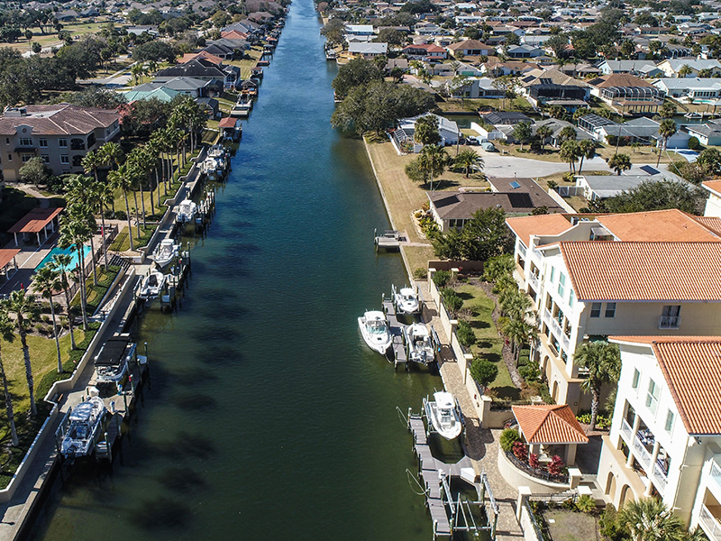 houses along the harbor