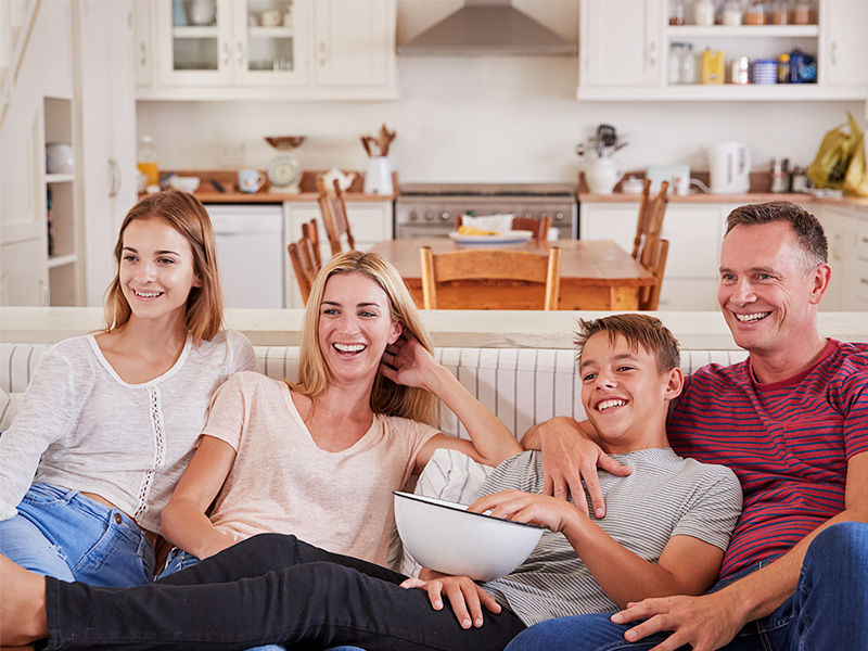 mom and family in jacksonville home