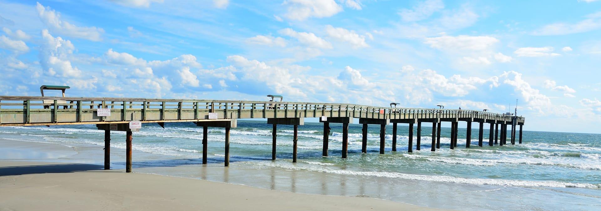 a view of a pier in st augustine beach florida