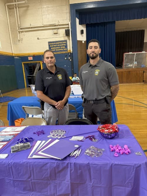 Lieutenant John Azzari with Patrol Officer Johan Taborda