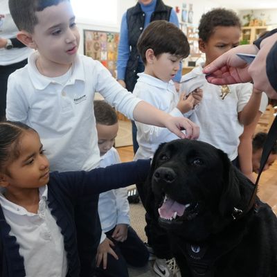 k9 charlie with kids