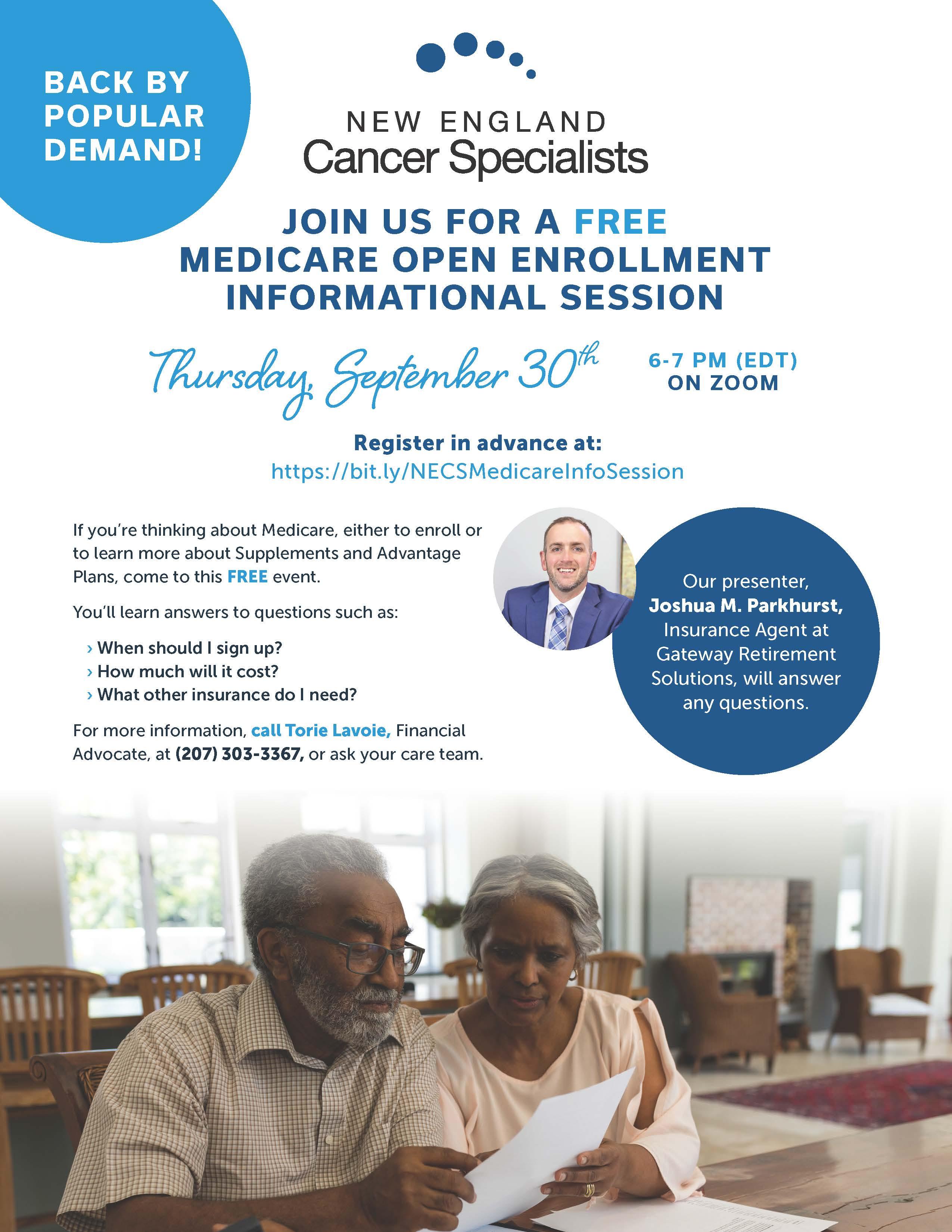 Medicare Open Enrollment Informational Session Flyer
