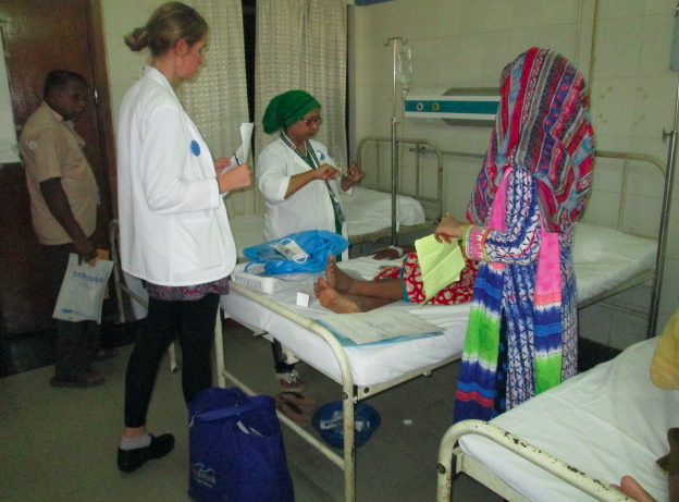 Nursing staff treating patients
