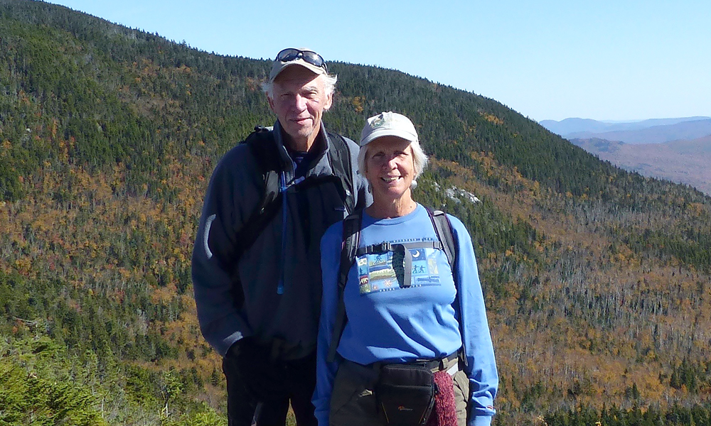 Kit Pfeiffer wth her partner, David Elliott, on Little Jackson Mountain