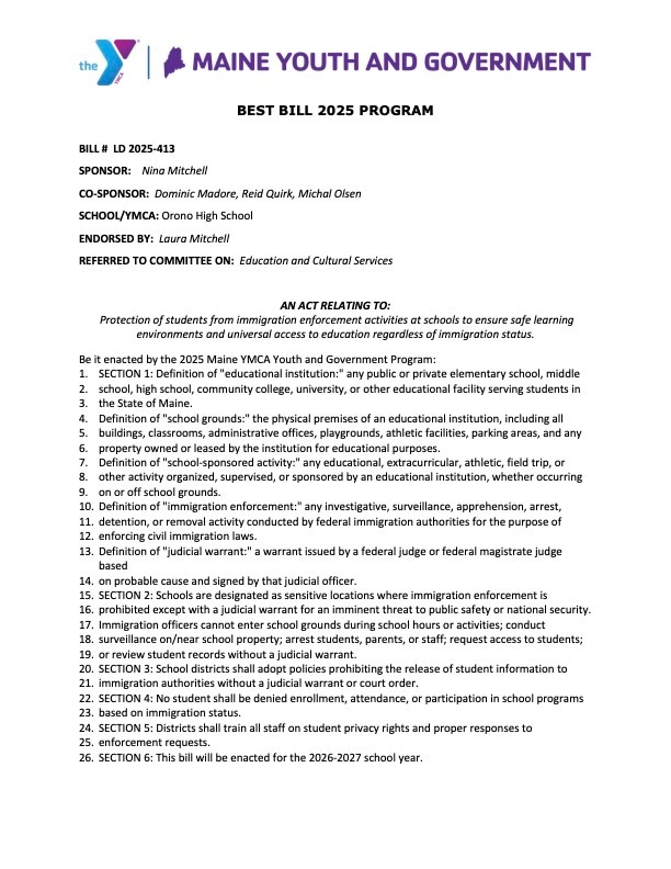 Bill Sample First Page