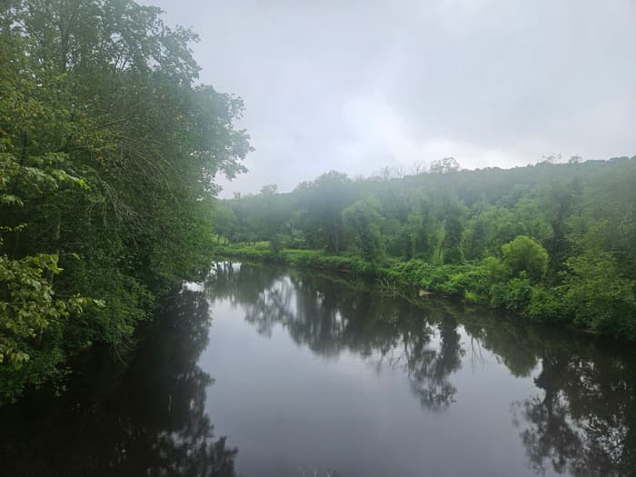 Willimantic River from Air Line State Park Trail bridge in Willimantic