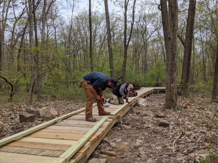 Building the boardwalk (Credit: CFPA)