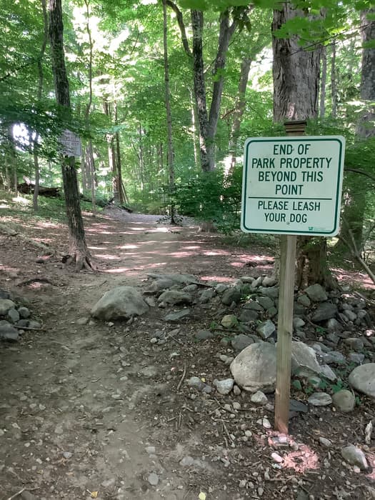 Signage at property boundary