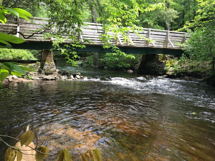 Footbridge over the Eightmile River. (Credit: Kim Bradley)