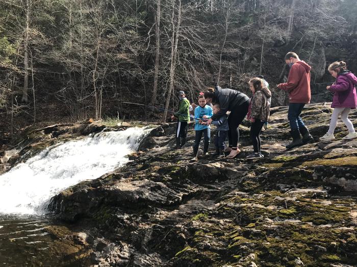 Fishing at the lower falls. (Credit: Kim Bradley)