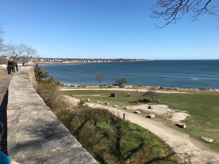 View of the beach from the Pavillon at Rocky Neck State Park. (Credit: Kimberly Bradley)