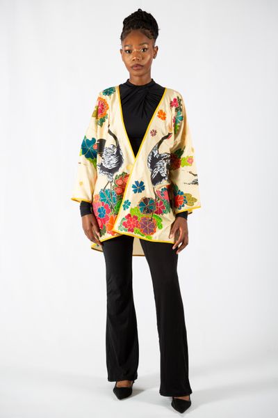 Gigi AEA: Stork, Houte Couture Hand Painted Jacket
