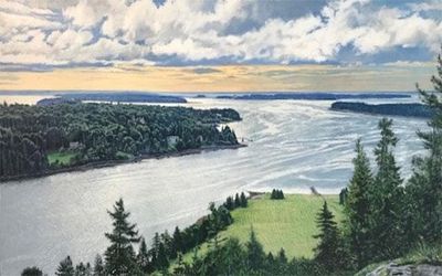 Ernest McMullen: Dawn View of Great Harbor &amp; Somes Sound from Flying Mountain