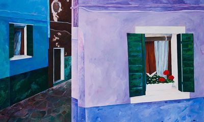 Lynda McIntyre:  Geraniums Purple Wall