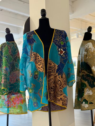 Gigi AEA: Haute Couture Hand Painted Jacket - &quot;Blue Tiger&quot;