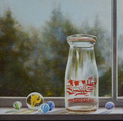 David Vickery: Milk Bottle with Marbles
