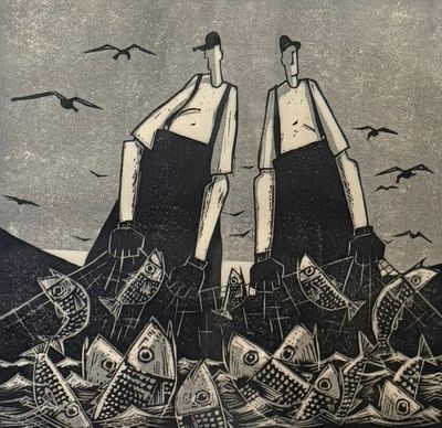 David Witbeck Relief Prints: Randy &amp; Hal