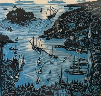 David Witbeck Relief Prints: Schooner Harbor