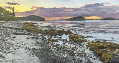 Ernest McMullen: Squall Passing Frenchmansbay Bay at Dusk