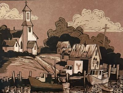 David Witbeck Relief Prints: Town Landing