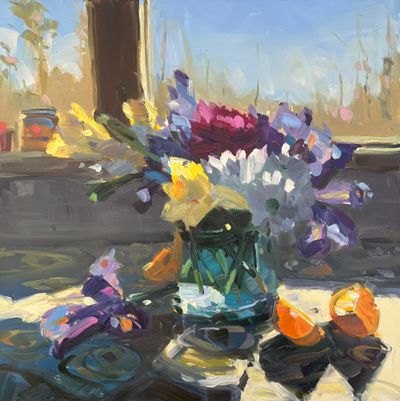 Amy Brnger: Kitchen Window and Flowers