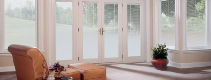 living room in cleveland ohio home with beautiful french doors