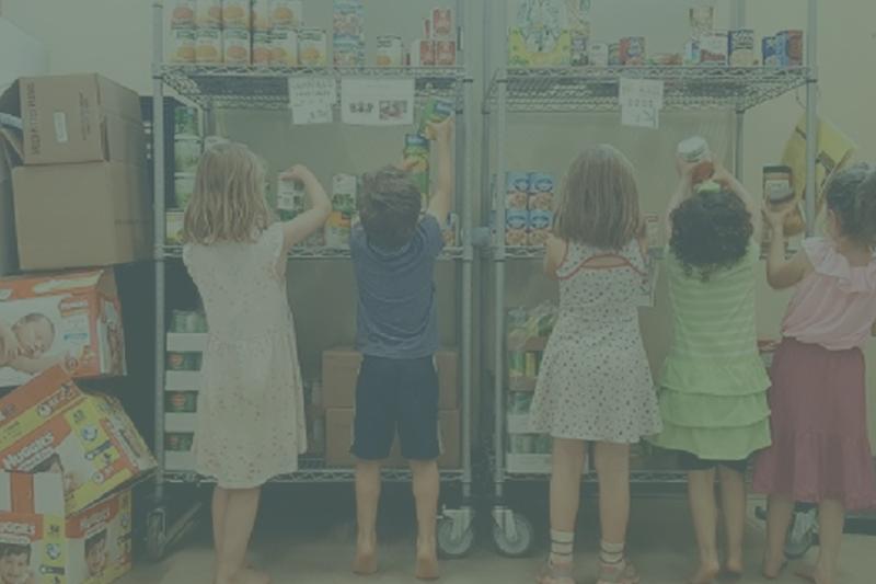 Kids Helping at Food Bank