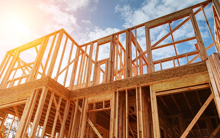 the framework of a house under construction in florida