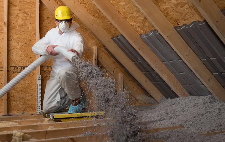 attic insulation installation at a home in boca raton florida