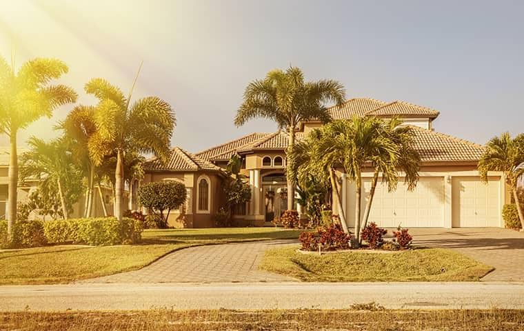 sun shining on beautiful florida home