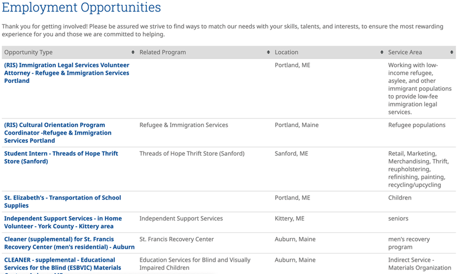 Employment app example
