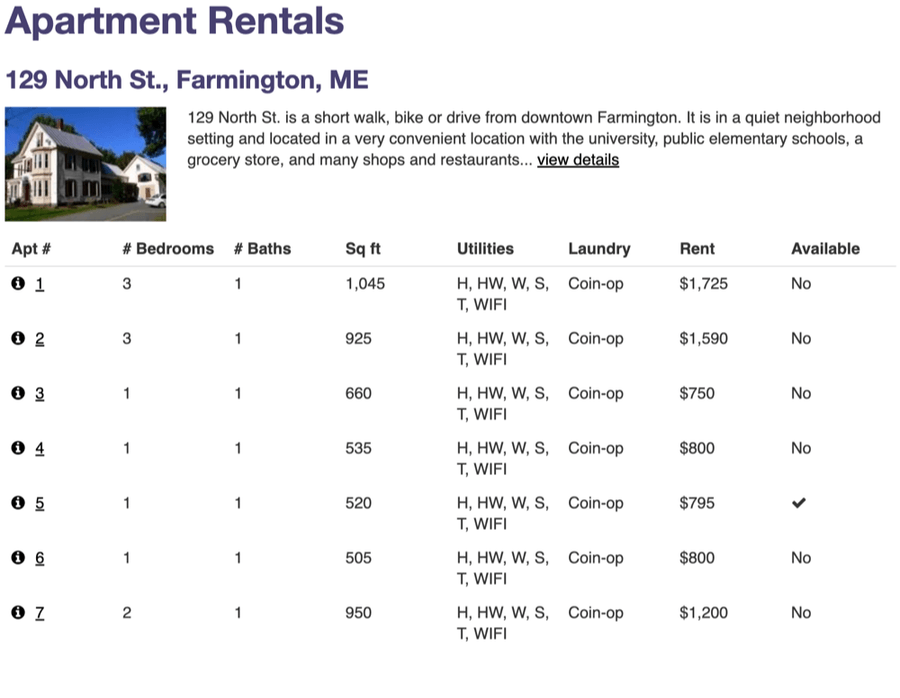 Rentals app example