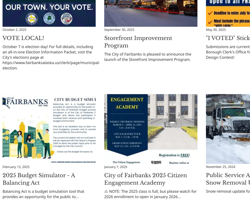 Municipal blog screenshot