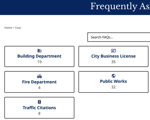 FAQs screenshot
