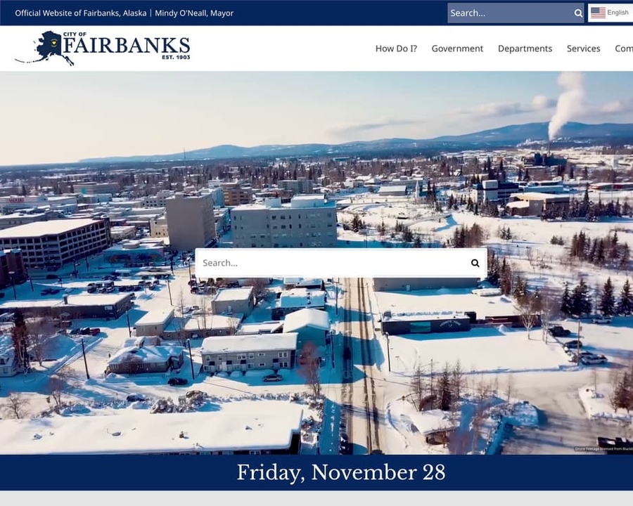 Screenshot of the Fairbanks, Alaska website