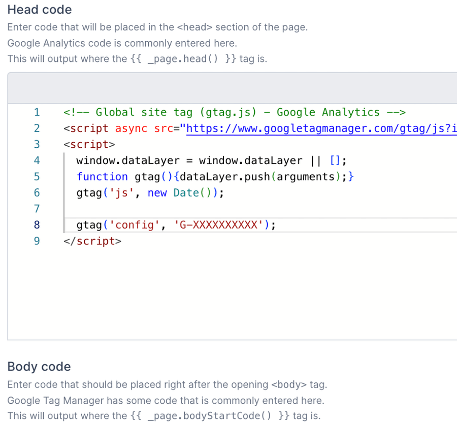 Analytics and custom code