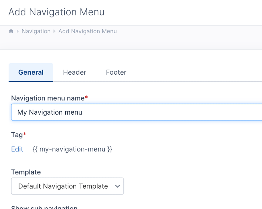 Add navigation menu