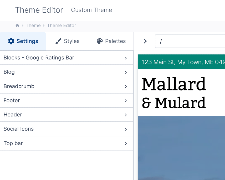 Customize theme settings