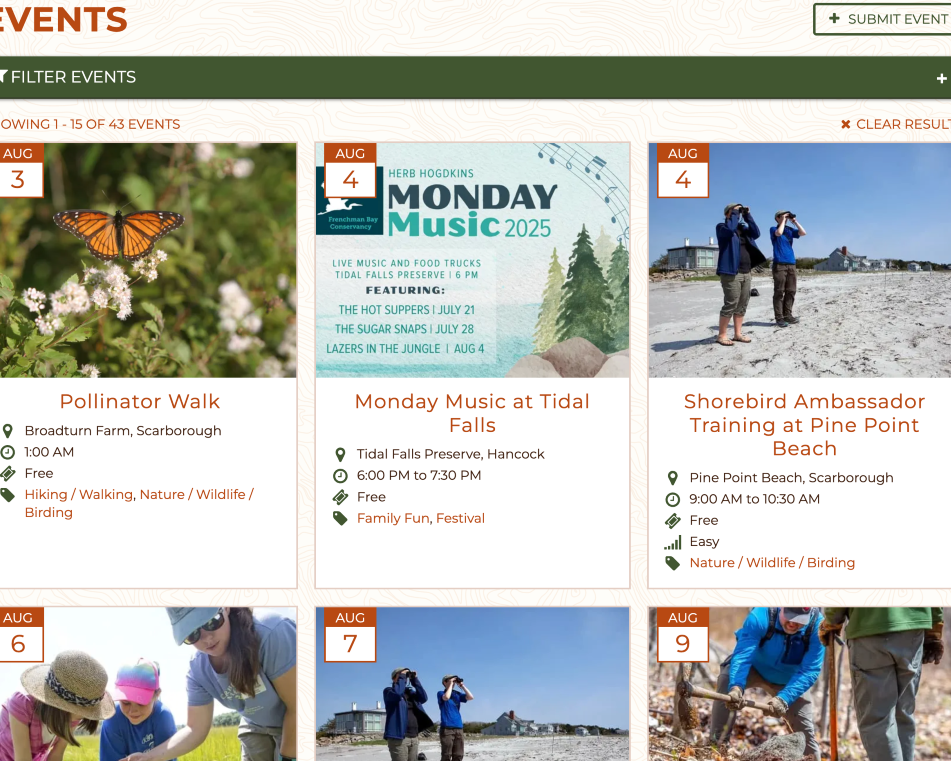 Maine Trail Finder events