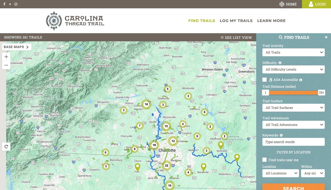 Carolina Thread Trail Map