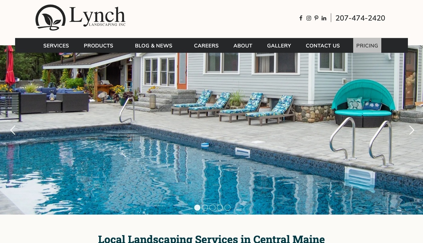 Lynch Landscaping website screenshot
