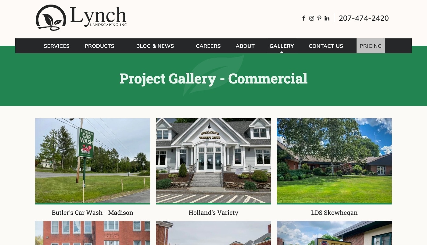 Project gallery page screenshot