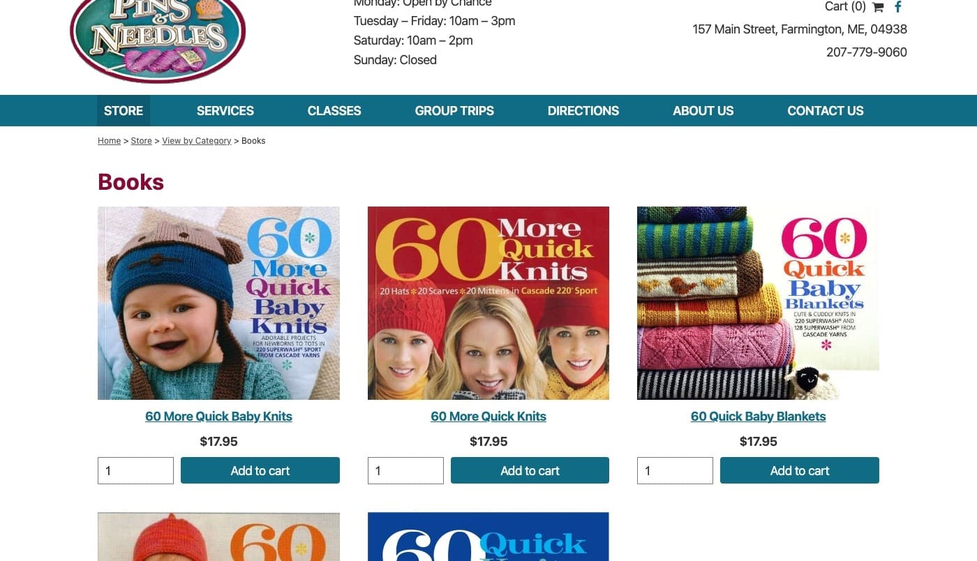 Pins and Needles website screenshot