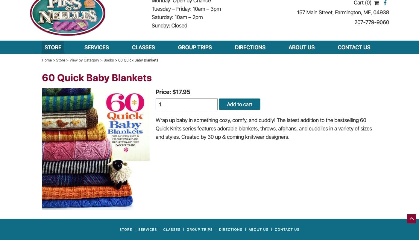 Pins and Needles website screenshot