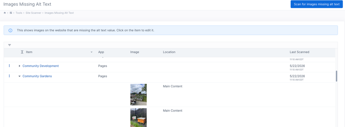 images missing alt text report