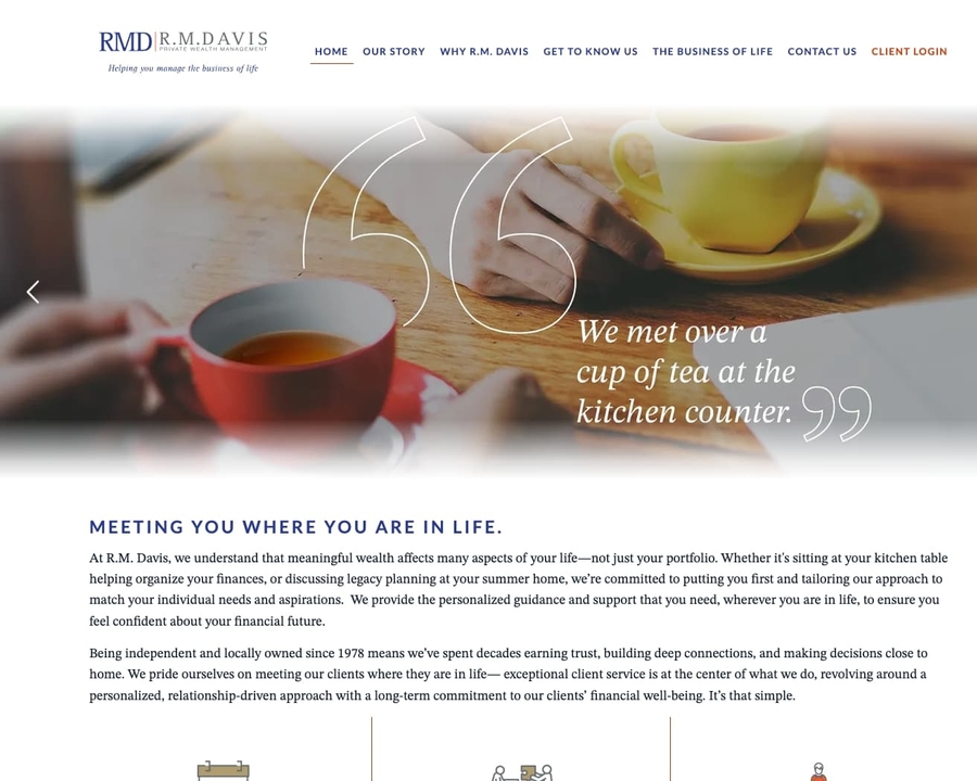 RM Davis website screenshot