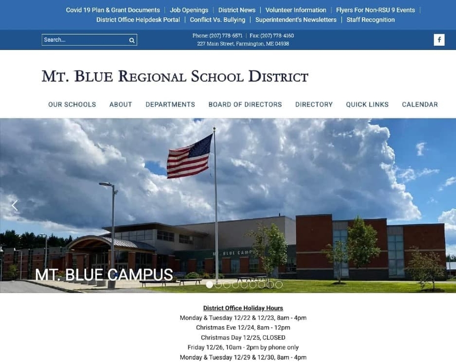 School website screenshot