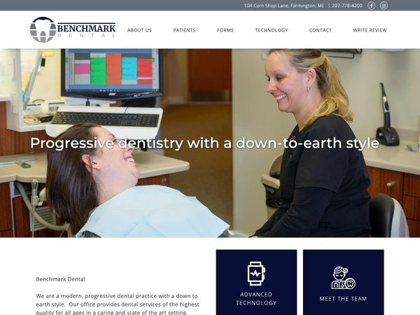 Benchmark Dental website screenshot